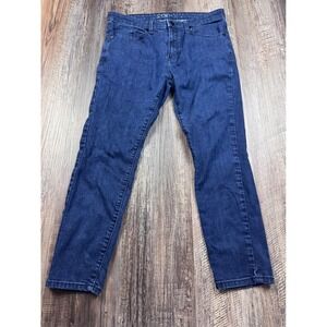 Under 5'10 Mens Blue Jeans Size 33x27 Dark Wash Denim Pants 19020